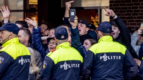 Pro 'Zwarte Piet' protesters in Den Bosch on Sunday.