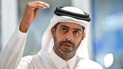Nasser al-Khater, chief executive of the FIFA World Cup Qatar 2022 organisation, gives a press conference at Al-Janoub Stadium in the capital Doha on September 25, 2019. (Photo by GIUSEPPE CACACE / AFP)        (Photo credit should read GIUSEPPE CACACE/AFP via Getty Images)