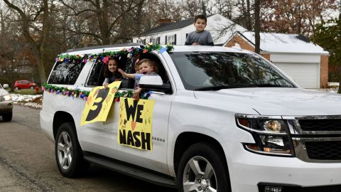 People threw banana pudding instead of candy for Nash.