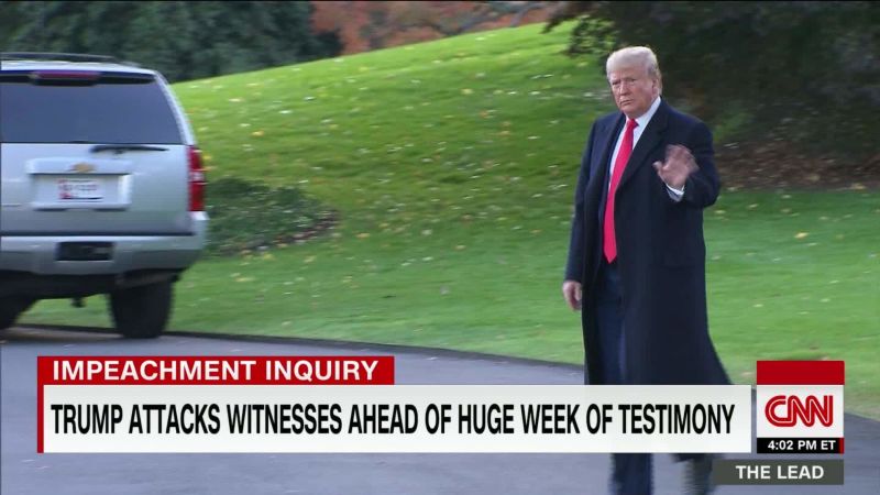 Trump Attacks Impeachment Witnesses Suggests He Might Testify Cnn 