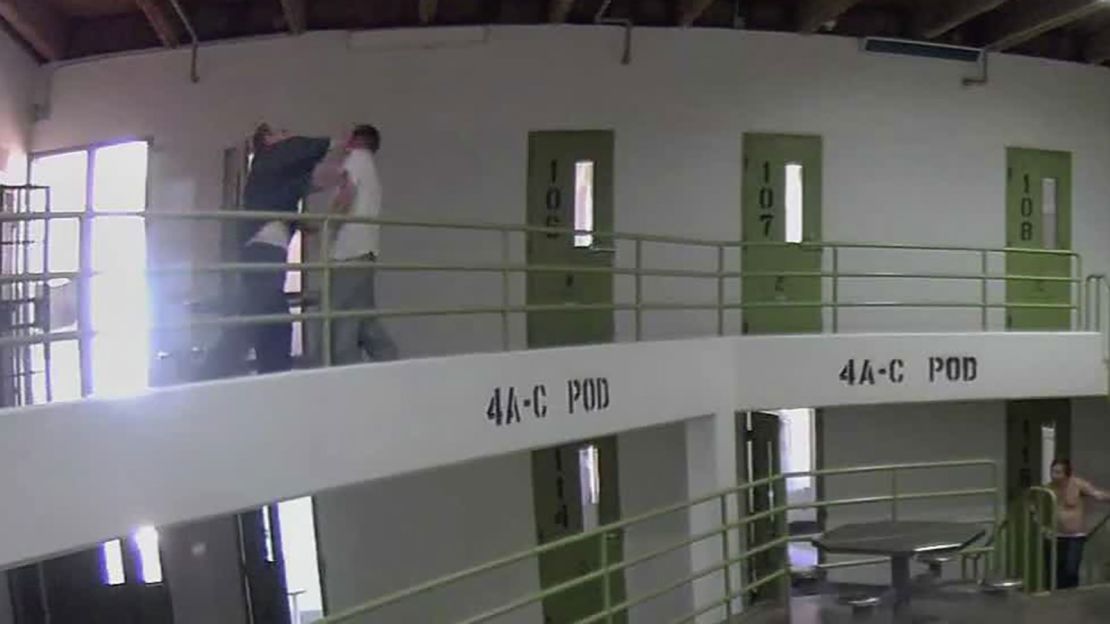 Prison surveillance video shows Jayme Closs' kidnapper fighting with another inmate.