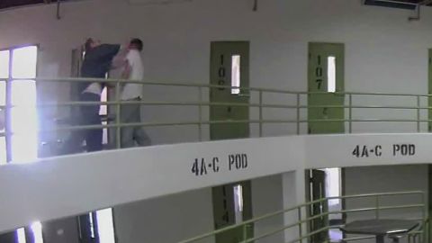 Prison surveillance video shows Jayme Closs' kidnapper fighting with another inmate.