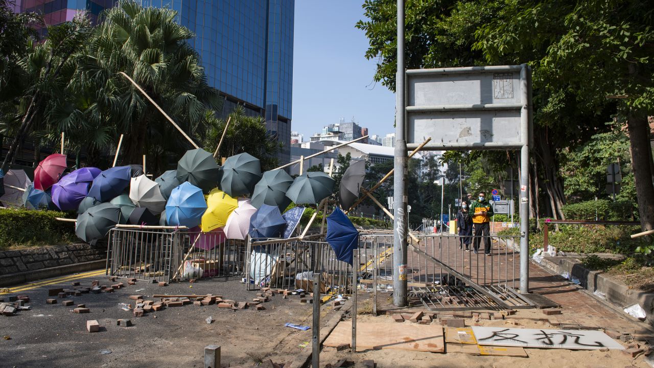 An area near the entrance of PolyU is seen Tuesday.