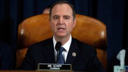 House Intelligence Committee Chairman Adam Schiff, D-Calif., gives his opening remarks as Jennifer Williams, an aide to Vice President Mike Pence, and National Security Council aide Lt. Col. Alexander Vindman, testify before the House Intelligence Committee on Capitol Hill in Washington, Tuesday, Nov. 19, 2019, during a public impeachment hearing of President Donald Trump's efforts to tie U.S. aid for Ukraine to investigations of his political opponents. (AP Photo/Jacquelyn Martin, Pool)