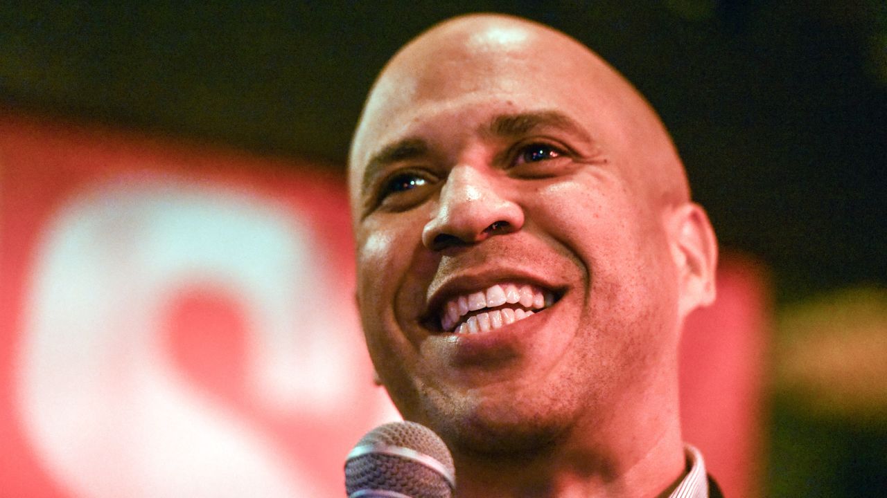 NEW YORK, NY - NOVEMBER 13: U.S. Senator Cory Booker delivers remarks at a campaign event on November 13, 2019 in New York City. Despite low polling numbers, Booker remained confident in his campaign for president of the U.S. (Photo by Stephanie Keith/Getty Images)