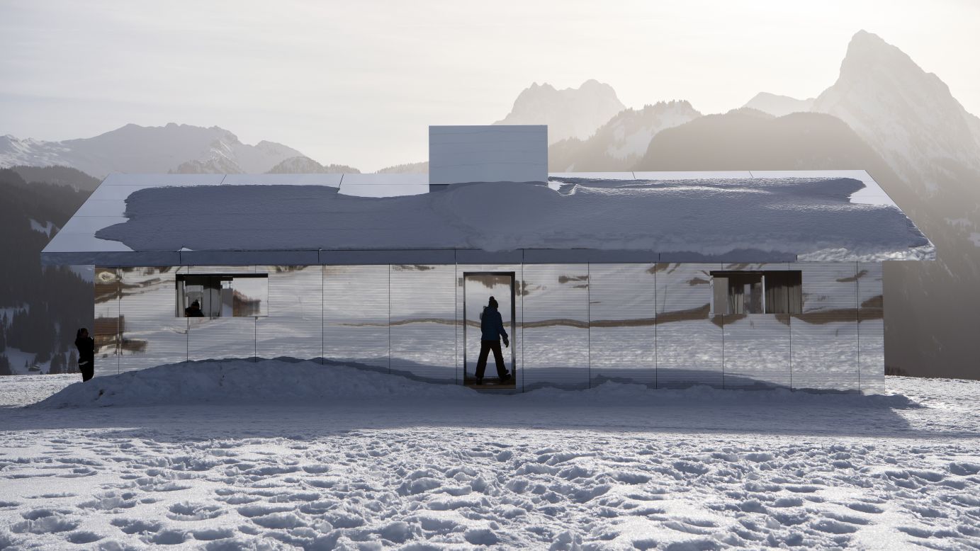 <strong>Gstaad, Switzerland:</strong> Take in some outdoor art such as the mirror-clad installation "Mirage Gstaad" by American artist Doug Aitken. But don't dawdle -- it will be taken down in January 2021.