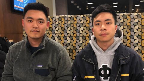 Yirui Shen, 23, and Yifan Yang, 22, both Syracuse graduate students from China who say they have experienced and witnessed racism on the New York campus.