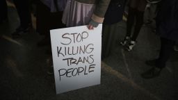 trans violence protestor
