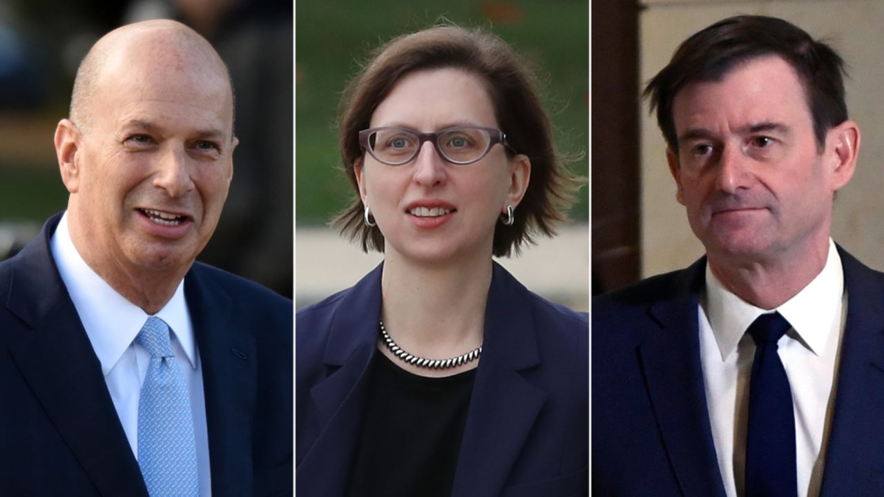 From left, Gordon Sondland, Laura Cooper and David Hale