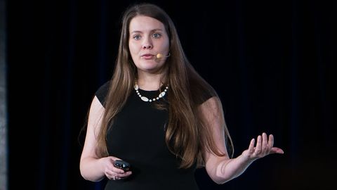 Andrea Downing speaks during the Stanford Medicine X Conference in Palo Alto, California, in September 2017.
