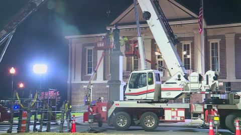 The monument was removed early Wednesday outside the Chatham County courthouse in Pittsboro, North Carolina.