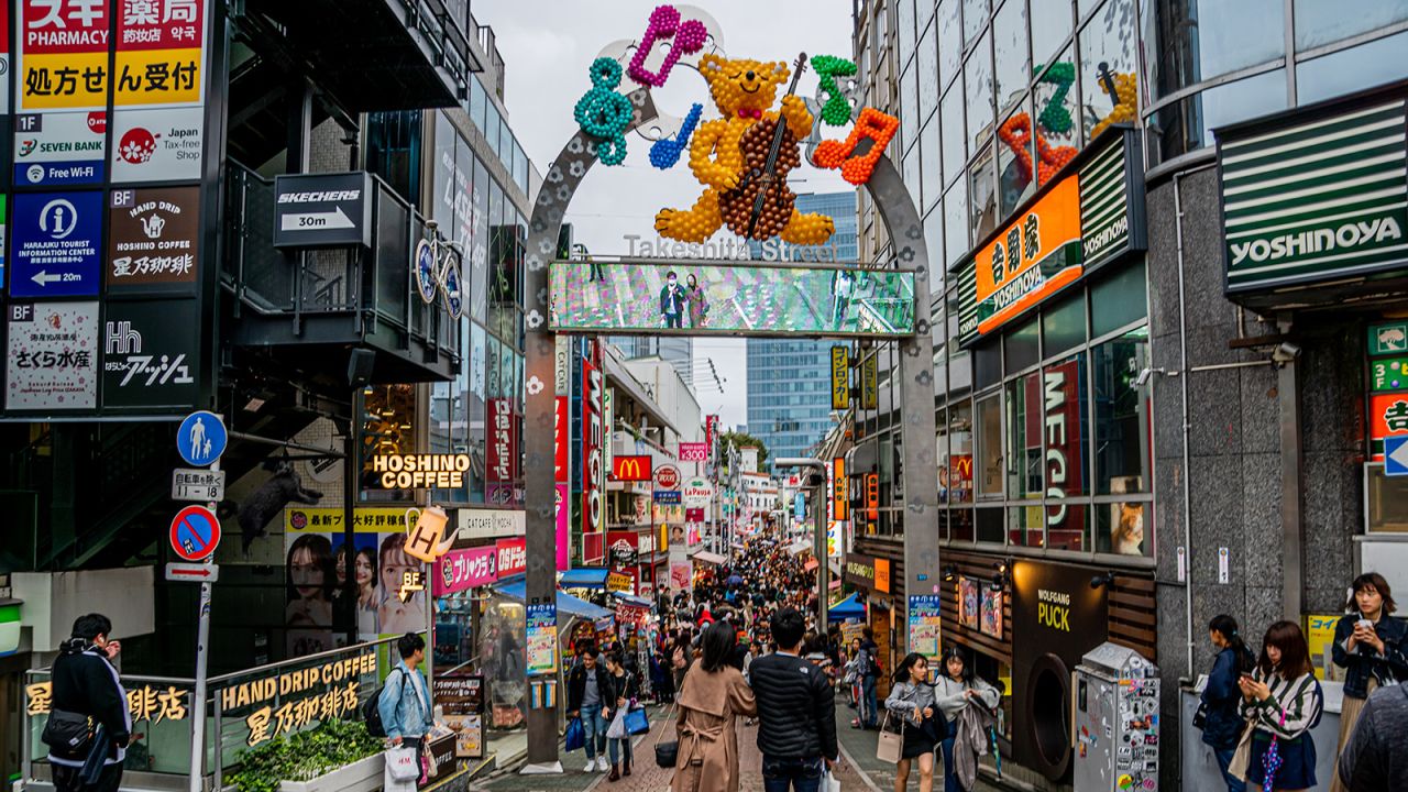 Takeshita Street is a gathering place for teenagers to show off the latest bold fashion trends.