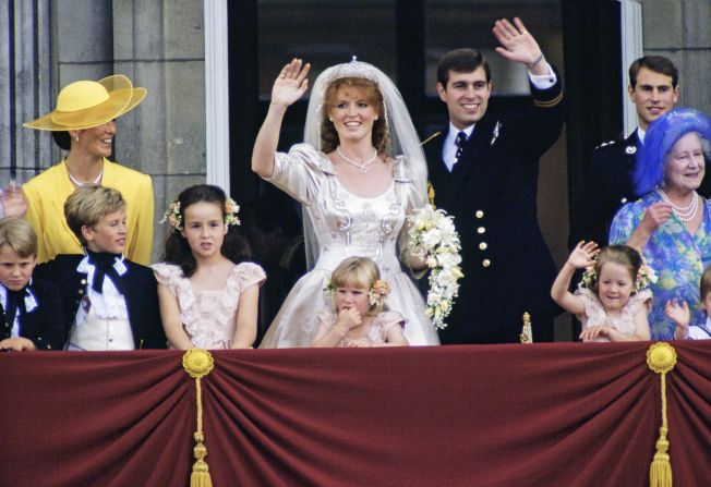 In July 1986, Prince Andrew married Sarah Ferguson. <a href="index.php?page=&url=https%3A%2F%2Fwww.cnn.com%2F2019%2F11%2F16%2Fuk%2Fprince-andrew-queen-jeffrey-epstein-scli-intl-gbr%2Findex.html" target="_blank">They were the ultimate "It" couple</a> of the late 1980s. Their wedding drew a TV audience of hundreds of millions.