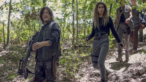 Norman Reedus, Nadia Hilker in 'The Walking Dead' (Gene Page/AMC)