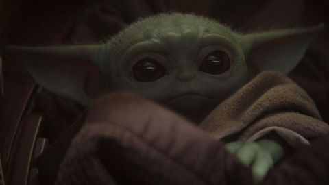 A scene from episode one of the new Disney+ series "The Mandalorian" shows a new unnamed character fans have nicknamed "Baby Yoda".