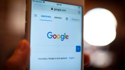 The Google homepage is seen on an Apple iPhone in this photo illustration on September 24, 2018. (Photo by Jaap Arriens/NurPhoto via Getty Images)