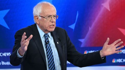 Democratic presidential hopeful Vermont Senator Bernie Sanders speaks during the fifth Democratic primary debate of the 2020 presidential campaign season co-hosted by MSNBC and The Washington Post at Tyler Perry Studios in Atlanta, Georgia on November 20, 2019. (Photo by SAUL LOEB / AFP) (Photo by SAUL LOEB/AFP via Getty Images)