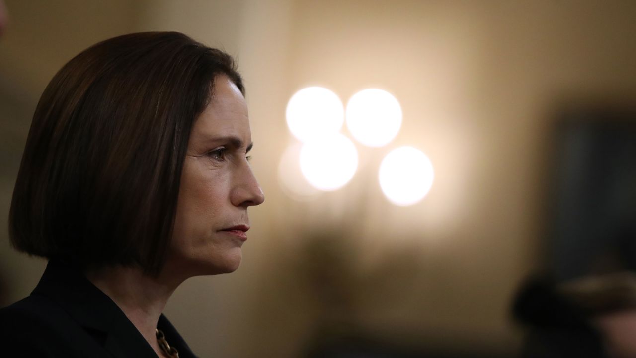 WASHINGTON, DC - NOVEMBER 21: Fiona Hill, the National Security Council's former senior director for Europe and Russia waits to testify before the House Intelligence Committee in the Longworth House Office Building on Capitol Hill November 21, 2019 in Washington, DC. The committee heard testimony during the fifth day of open hearings in the impeachment inquiry against U.S. President Donald Trump, whom House Democrats say held back U.S. military aid for Ukraine while demanding it investigate his political rivals.  (Photo by Drew Angerer/Getty Images)