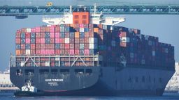 SAN PEDRO, CALIFORNIA - NOVEMBER 07:  A cargo chip arrives into the Port of Los Angeles, the busiest container port in the U.S., after departing from the Port of Yantian, China, on November 7, 2019 in San Pedro, California. Port of Los Angeles officials said today October cargo volume was down 19 percent this year compared with October, 2018 due to tariffs imposed in the U.S.-China trade war. The Port of Los Angeles along with neighboring Port of Long Beach are the United States' main gateways for trade with Asia. (Photo by Mario Tama/Getty Images)