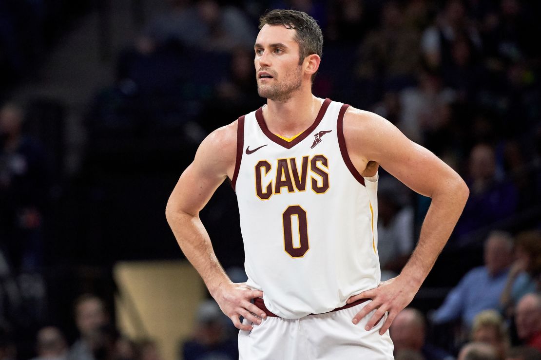 Love looks on during a game against the Minnesota Timberwolves.