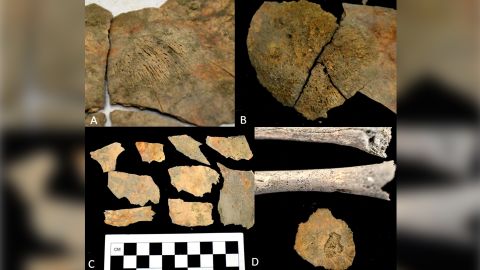 Items found during excavations of ancient burial sites on the coast of Ecuador.