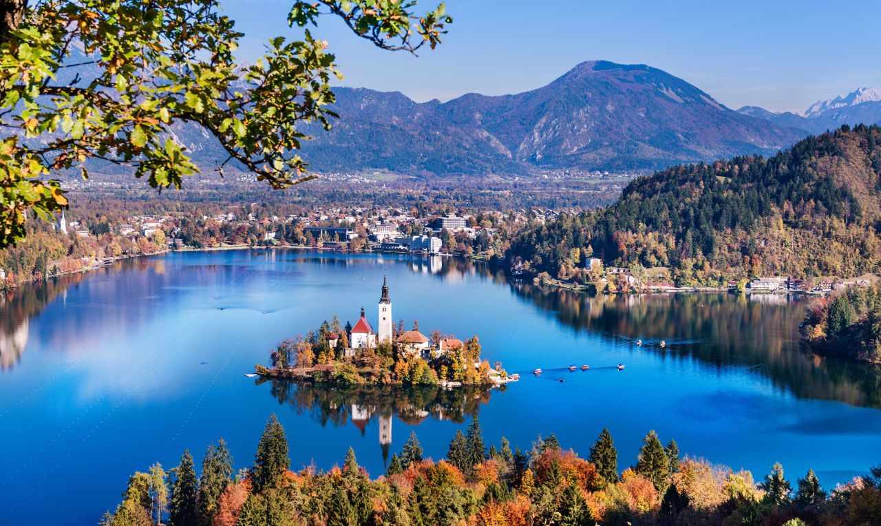 A view of Lake Bled, a popular tourist spot in Slovenia.