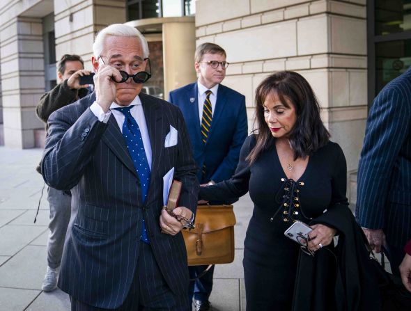Roger Stone, a former campaign adviser for US President Donald Trump, leaves a federal courthouse in Washington on Friday, November 15. <a href="https://www.cnn.com/2019/11/15/politics/roger-stone-trial-verdict/index.html" target="_blank">Stone was found guilty</a> of lying to and obstructing Congress in a case that has shed new light on Trump's anticipation of the release of stolen Democratic emails in 2016.