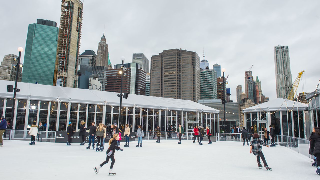 Pier 17's WinterLand includes an outdoor ice-skating rink with incredible views.