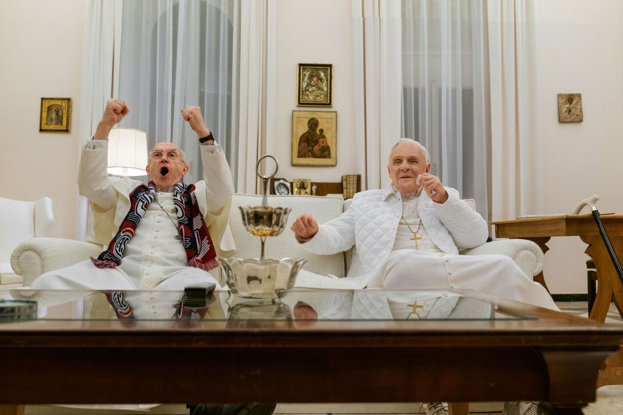 <strong>"The Two Popes"</strong>: From Academy Award-nominated screenwriter Anthony McCarten comes an intimate story of one of the most dramatic transitions of power in the last 2,000 years. Frustrated with the direction of the church, Cardinal Bergoglio (Jonathan Pryce) requests permission to retire in 2012 from Pope Benedict (Anthony Hopkins). Instead, facing scandal and self-doubt, the introspective Pope Benedict summons his harshest critic and future successor to Rome to reveal a secret that would shake the foundations of the Catholic Church. <strong>(Netflix) </strong>