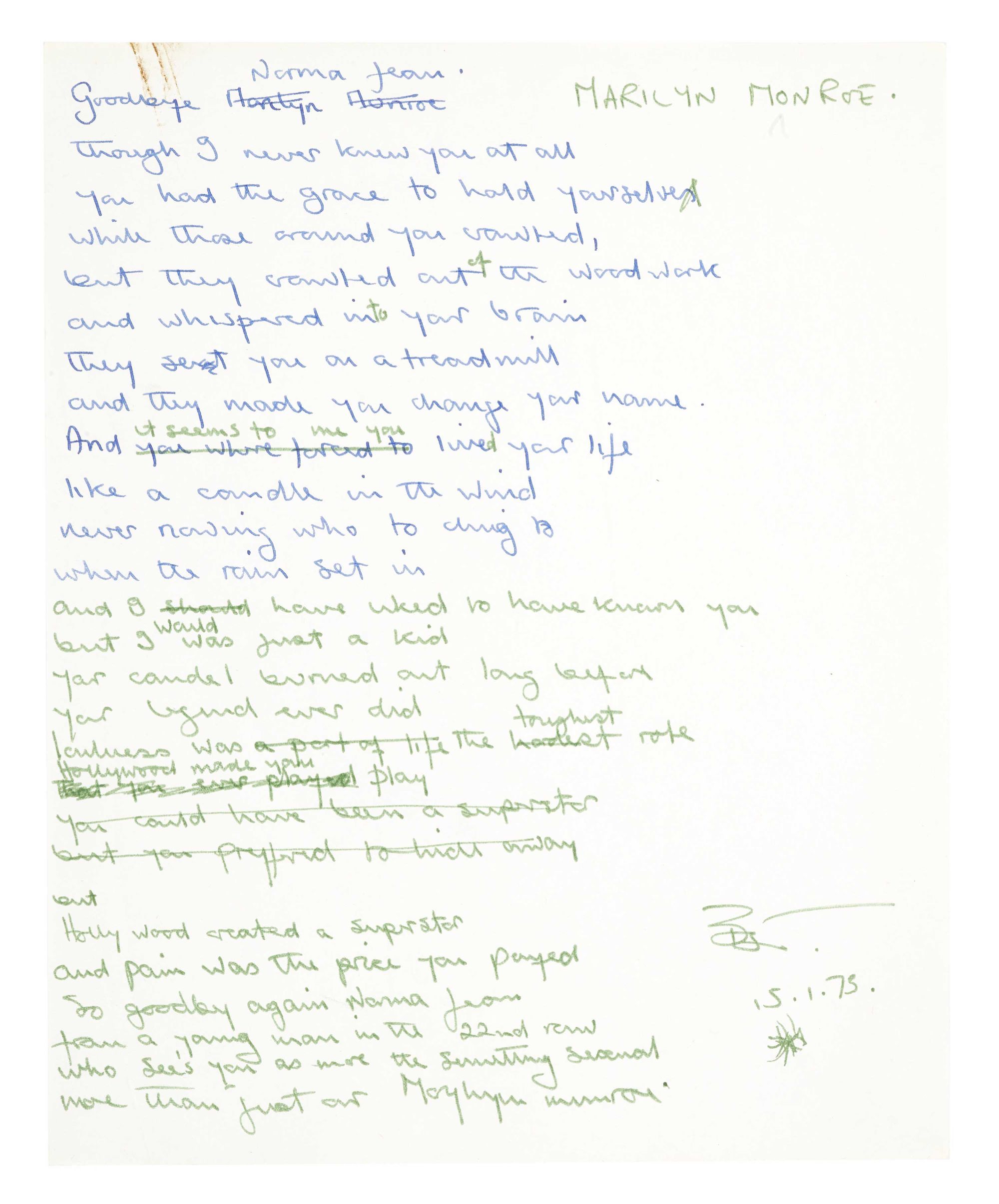 02 elton john bernie taupin song lyrics auction