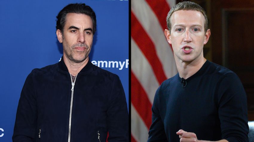 Sacha Baron Cohen Mark Zuckerberg Split