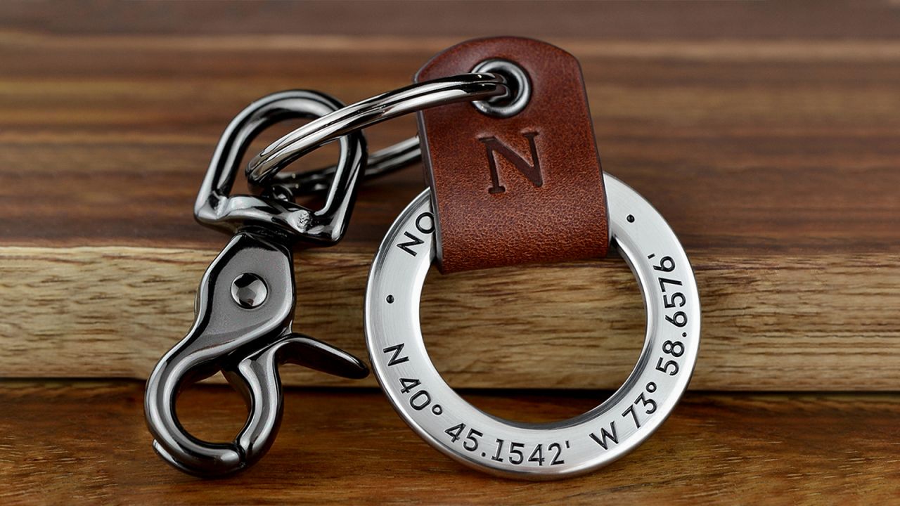 <strong>A coordinates key chain: </strong>Maven Metals gives travelers the opportunity to remember a very specific location with a customizable coordinates key chain. $45