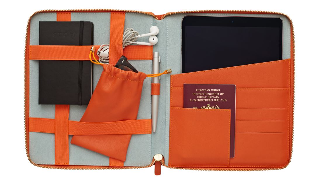 <strong>First class organization: </strong>Stow's Universal Tech Leather Case, crafted from fine Spanish leather, is travel tested and Meghan Markle approved. Starting around $400