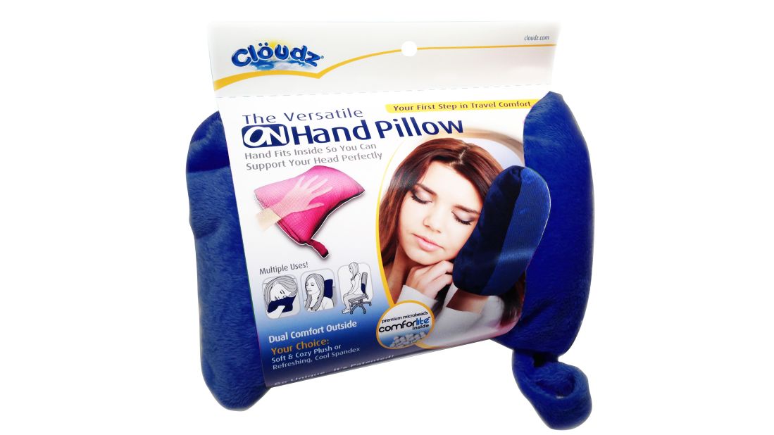 <strong>A handy pillow: </strong>Most people can probably say they've slept propped up on their hand before. That's why the Clöudz On Hand pillow has a perfect hand-size slit in it to make the natural position all the more comfortable. $10.95