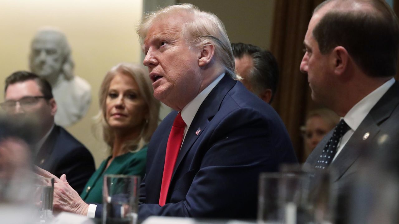 WASHINGTON, DC - NOVEMBER 22:  U.S. President Donald Trump speaks during a listening session on youth vaping of electronic cigarette on November 22, 2019 in the Cabinet Room of the White House in Washington, DC. President Trump met with business and concern group leaders to discuss on how to regulate vaping products and keep youth away from them.  (Photo by Alex Wong/Getty Images)