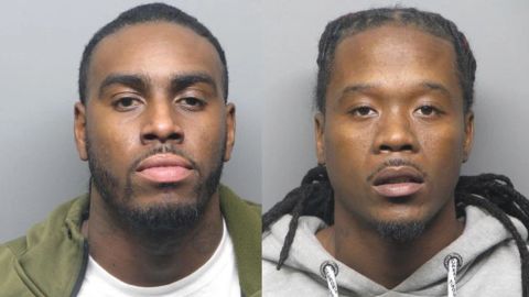 Domico Dones, left, and Frederick Johnson were arrested and charged in connection with a Halloween shooting that left five dead. 