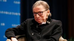 Supreme Court Justice Ruth Bader Ginsberg attends a panel with former President Bill Clinton and former Secretary of State Hillary Clinton, Wednesday, Oct. 30, 2019, at Georgetown Law's second annual Ruth Bader Ginsburg Lecture, in Washington. (AP Photo/Jacquelyn Martin)