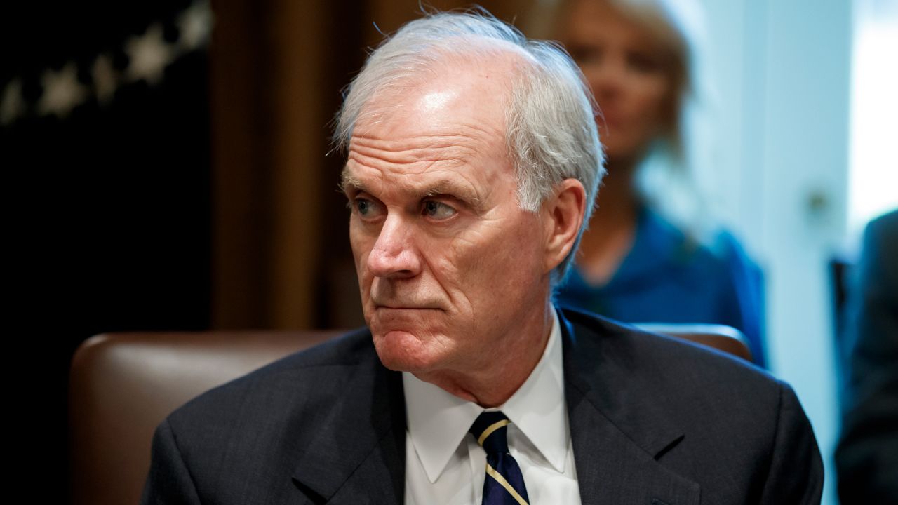 In this July 16, 2019, photo, acting Defense Secretary Richard Spencer listens during a Cabinet meeting in the Cabinet Room of the White House in Washington. Secretary of the U.S. Navy Spencer said Saturday, Nov. 23, he doesn't consider a tweet by President Donald Trump an order and would need a formal order to stop a review of Edward Gallagher, a sailor who could lose his status as a Navy Seal.  (AP Photo/Alex Brandon)