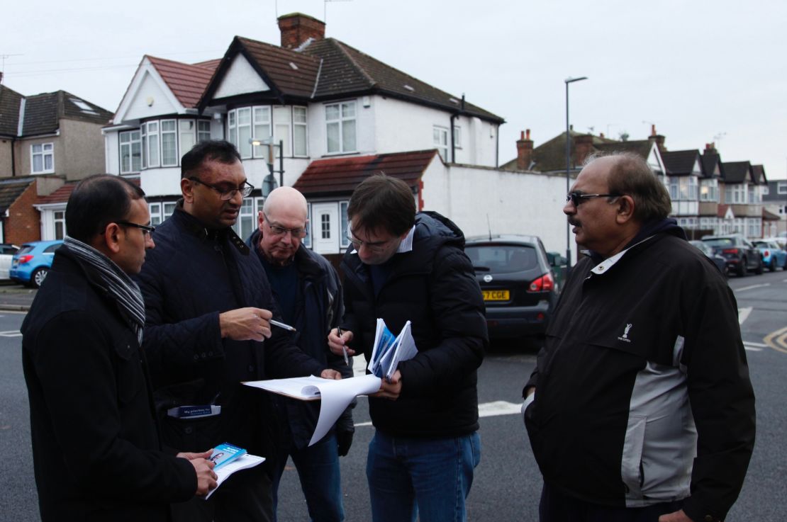 Conservative canvass the west London constituency of Harrow East in November 2019.  