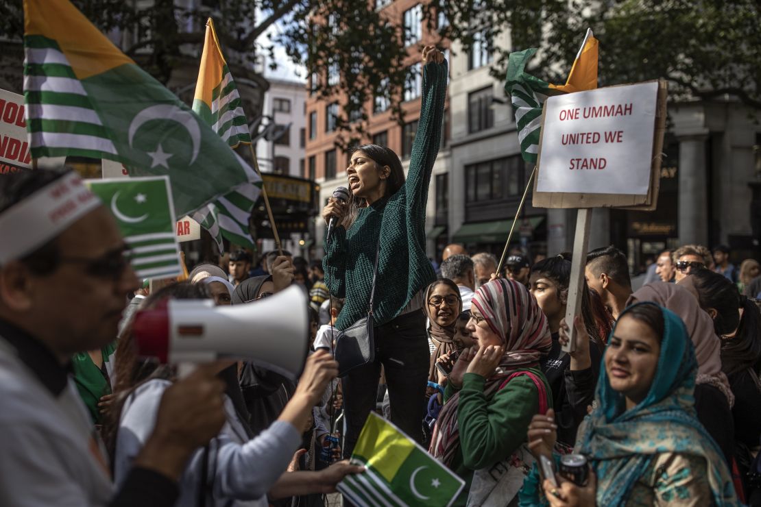 Thousands demonstrated outside India's High Commission in London in August. 