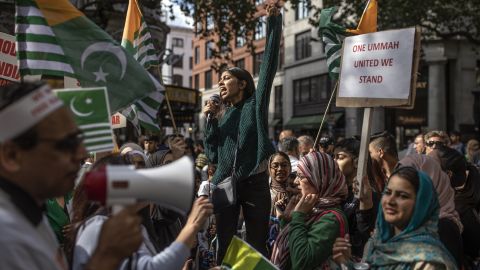 Thousands demonstrated outside India's High Commission in London in August. 