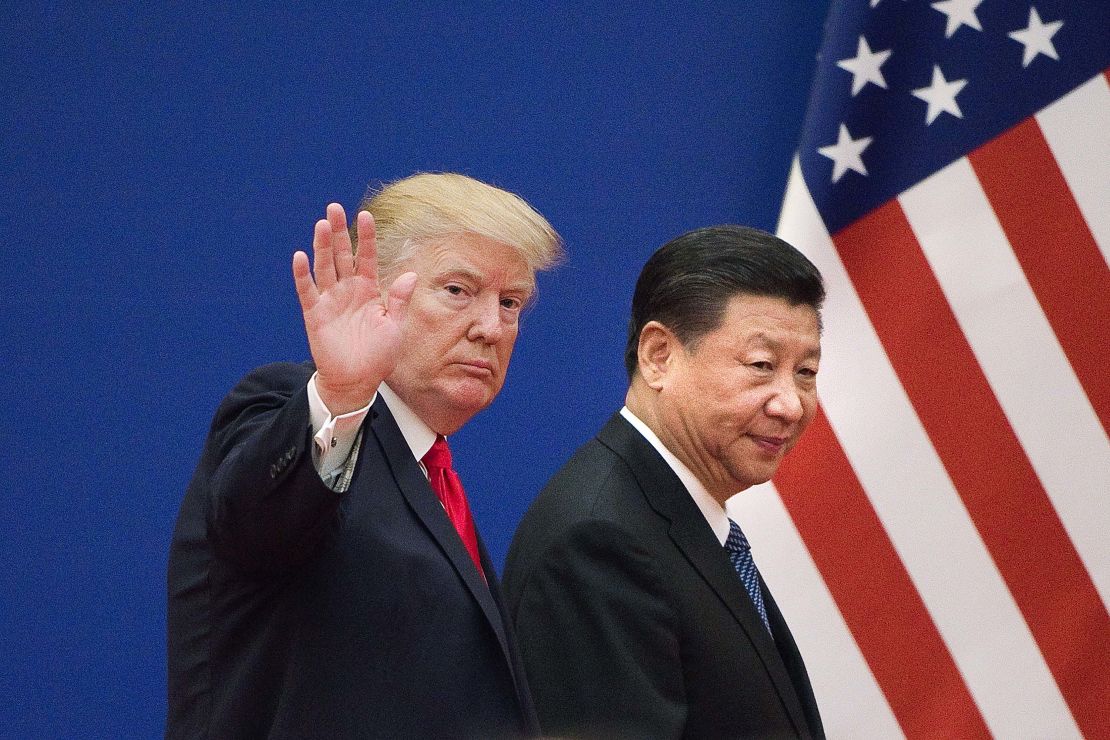 US President Donald Trump and Chinese President Xi Jinping in Beijing on November 9, 2017.