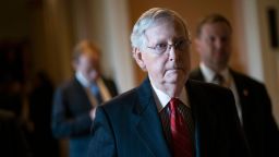 WASHINGTON, DC - NOVEMBER 5: Senate Majority Leader Mitch McConnell (R-KY) walks to his office following the weekly Republican policy luncheon at the U.S. Capitol on November 5, 2019 in Washington, DC. McConnell said he predicts that  the Senate would acquit President Trump of any articles of impeachment passed by the House. (Photo by Drew Angerer/Getty Images)
