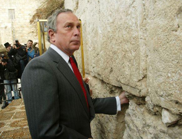 Bloomberg, as mayor-elect, visits the Western Wall in Jerusalem in December 2001.