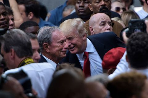 Donald Trump speaks to Bloomberg at a 9/11 memorial service in 2016.