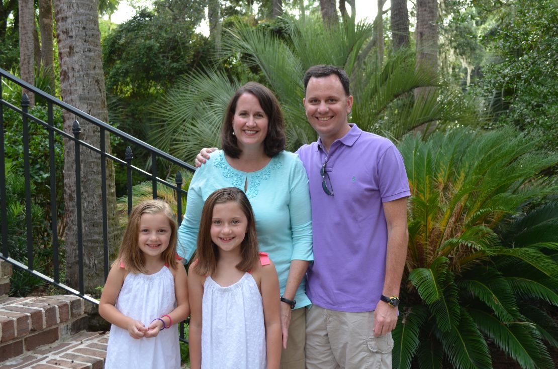 Jennifer Miller of Westfield, New Jersey, with her husband Christopher and daughters Caroline and Katie.