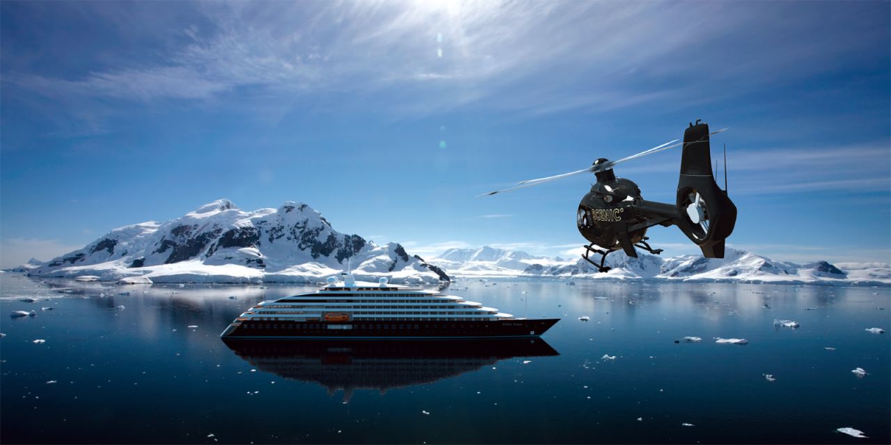 <strong>Best New Luxury Cruise Ship: </strong>The Scenic Eclipse, Scenic's first-ever ocean-going ship, has two on-board helicopters, a six-person submarine and amazing destinations like the Arctic and Antarctica. Scenic also won for Best Enrichment on river cruises. 