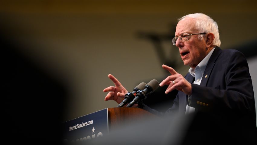 DES MOINES, IA - NOVEMBER 09: Democratic Presidential candidate Bernie Sanders (I-VT) speaks during the Climate Crisis Summit at Drake University on November 9, 2019 in Des Moines, Iowa. Sanders spoke about the current state of climate change in relation to U.S. policy. (Photo by Stephen Maturen/Getty Images)