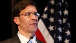 United States Defense Secretary, Mark Esper speaks during a press conference at Parliament of New South Wales in August 2019 in Sydney, Australia.  