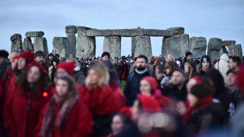  A choir sings at Stonehenge to mark the winter solstice.